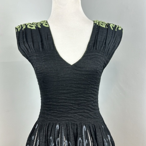 NWOT Max Edition Ruched Bodice Fit & Flare Embroidered Fairy Grunge Dress Sz XLP - Picture 2 of 12